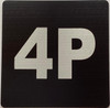 Sign Apartment number 4P  - UNIT NUMBER 4P /SUITE 4P  (BLACK, DOUBLE SIDED TAPE) -Broadway Line