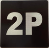 Sign Apartment number 2P  - UNIT NUMBER 2P /SUITE 2P  (BLACK, DOUBLE SIDED TAPE) -Broadway Line