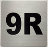 Sign Apartment number 9R  - UNIT NUMBER 9R  (SILVER, DOUBLE SIDED TAPE) -Broadway Line