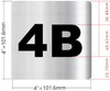 Sign Apartment number 4B  - UNIT NUMBER 4A  (SILVER, DOUBLE SIDED TAPE) -Broadway Line