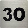 Sign Apartment number 3O  - UNIT NUMBER 3O  (SILVER, DOUBLE SIDED TAPE) -Broadway Line