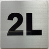 Sign Apartment number 2L  - UNIT NUMBER 2L  (SILVER, DOUBLE SIDED TAPE) -Broadway Line