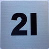 Sign Apartment number 2I  - UNIT NUMBER 2I  (SILVER, DOUBLE SIDED TAPE) -Broadway Line