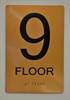 9th FLOOR Sign -Tactile Signs Tactile Signs