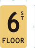 Sign GOLD FLOOR NUMBER , aluminium, Size inch The Gold Mountain Line (6th)