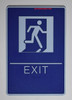 ADA EXIT Sign with Tactile Graphic (exit,6x9 Comes with Double Sided Tape)-Tactile Signs  The deep Blue ADA line Ada sign