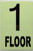 Sign GLOW IN DARK FLOOR NUMBER