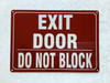 EXIT DOOR DO NOT BLOCK SAFETY SIGN