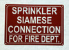 NYC SPRINKLER SIAMESE CONNECTION FOR FIRE DEPARTMENT SIGN