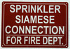 SPRINKLER SIAMESE CONNECTION FOR FIRE DEPARTMENT COMPLIANCE SIGN