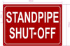 NYC STANDPIPE SHUT OFF SIGN