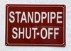 FD STANDPIPE SHUT OFF SIGN
