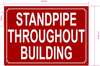 FD STANDPIPE THROUGHOUT BUILDING SIGN