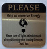 5 PACK - PLEASE HELP US CONSERVE ENERGY SAFETY SIGN