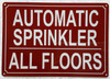 AUTOMATIC SPRINKLER ALL FLOORS SAFETY SIGN