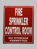 FD FIRE SPRINKLER CONTROL ROOM SIGN