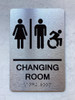CHANGING ROOM ACCESSABLE SAFETY SIGN WITH RAISED LETTERS