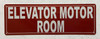 ELEVATOR MOTOR ROOM COMPLIANCE SIGN