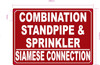 NYC COMBINATION STANDPIPE AND SPRINKLER SIAMESE CONNECTION SIGN