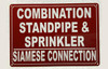 FD COMBINATION STANDPIPE AND SPRINKLER SIAMESE CONNECTION SIGN