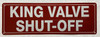 NYC KINGS VALVE SHUT-OFF SIGN