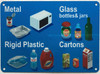NYC RECYCLING SIGN METAL GLASS PLASTIC CARTONS SIGN