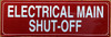 HPD ELECTRICAL MAIN SHUT-OFF SIGN