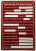 HYDRAULICALLY CALCULATED SYSTEM SAFETY SIGN