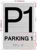 HPD FLOOR NUMBER SIGN WITH RAISED LETTERS THE PARK AVE LINE (P1- PARKING 1)