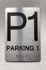 FLOOR NUMBER SAFETY SIGN WITH RAISED LETTERS THE PARK AVE LINE (P1- PARKING 1)