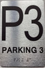 FLOOR NUMBER SIGN WITH RAISED LETTERS THE PARK AVE LINE (P3-PARKING 3)