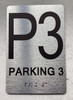 FLOOR NUMBER SAFETY SIGN WITH RAISED LETTERS THE PARK AVE LINE (P3-PARKING 3)