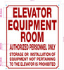 HPD ELEVATOR EQUIPMENT ROOM SIGN