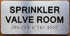 SPRINKLER VALVE ROOM SIGN WITH RAISED LETTERS