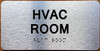 HVAC ROOM COMPLIANCE SIGN WITH RAISED LETTERS