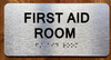FIRST AID ROOM SAFETY SIGN WITH RAISED LETTERS