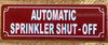 FD AUTOMATIC SPRINKLER SHUT-OFF SIGN FOR SPRINKLER SYSTEM