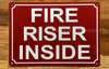FIRE RISER INSIDE COMPLIANCE SIGN
