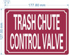 FD TRASH CHUTE CONTROL VALVE SIGN