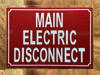 MAIN LINE DISCONNECT SWITCH FOR ELEVATORS COMPLIANCE SIGN