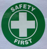 SAFETY FIRST ROUND WARNING STICKER