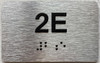 FD APT NUMBER 2E SIGN-UNIT NUMBER SIGN WITH RAISED LETTERS