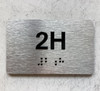 NYC APT NUMBER 2H SIGN-UNIT NUMBER SIGN WITH RAISED LETTERS