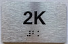 APT NUMBER 2K SAFETY SIGN-UNIT NUMBER SAFETY SIGN WITH RAISED LETTERS