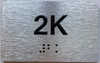 APT NUMBER 2K COMPLIANCE SIGN-UNIT NUMBER COMPLIANCE SIGN WITH RAISED LETTERS