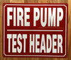 FD FIRE PUMP TEST HEADER SIGN
