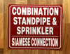 HPD COMBINATION STANDPIPE AND SPRINKLER SIAMESE CONNECTION SIGN