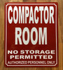 REFLECTIVE COMPACTOR ROOM SAFETY SIGN