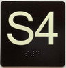 ELEVATOR FLOOR NUMBER THE LEXINGTON AVE LINE (S4-SUB CELLAR 4) SIGN