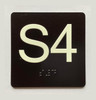 ELEVATOR FLOOR NUMBER THE LEXINGTON AVE LINE (S4-SUB CELLAR 4) COMPLIANCE SIGN